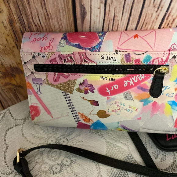 Luv Betsey Crossbody by Betsey Johnson with Gold Hardware & Ear Bud Case - Picture 3 of 12